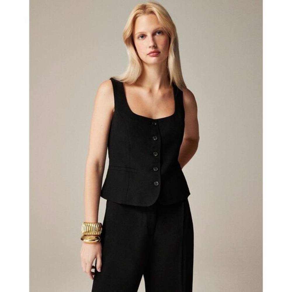 J. Crew Scoopneck linen-blend vest